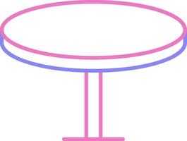 Round Table Linear Two Colour Icon vector