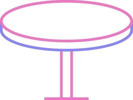 Round Table Linear Two Colour Icon vector