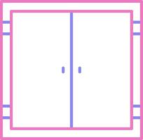 puerta lineal dos color icono vector