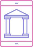 Mobile Banking Linear Two Colour Icon vector