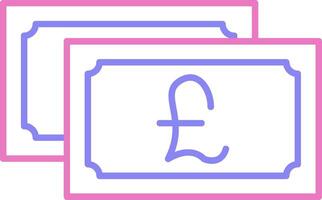 Pound Currency Linear Two Colour Icon vector