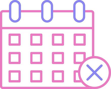 Cancel Event Linear Two Colour Icon vector