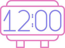 Digital Clock Linear Two Colour Icon vector