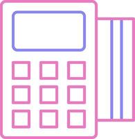 pos terminal lineal dos color icono vector