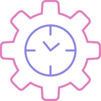 Efficient Time Linear Two Colour Icon vector