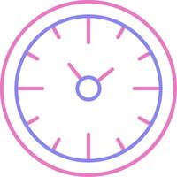 reloj hora lineal dos color icono vector