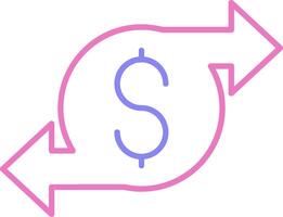 Money Transfer Linear Two Colour Icon vector