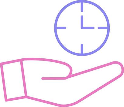 Save Time Linear Two Colour Icon vector