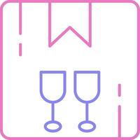 Fragile Linear Two Colour Icon vector