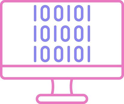 Binary Code Linear Two Colour Icon vector