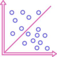 Scatter Graph Linear Two Colour Icon vector