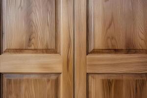 A close up of a wood door photo