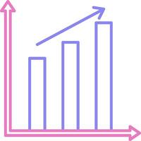 Bar Chart Linear Two Colour Icon vector