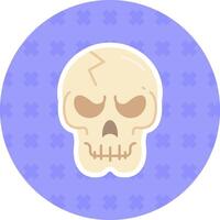 Skull Flat Sticker Icon vector
