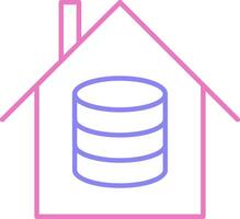 Data House Linear Two Colour Icon vector