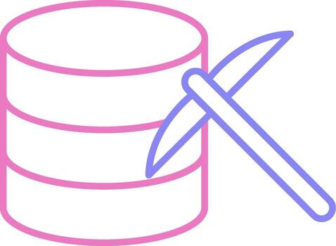 Data Mining Linear Two Colour Icon vector