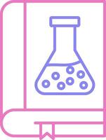 Ciencias libro lineal dos color icono vector