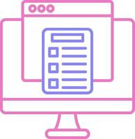 E-Learning Linear Two Colour Icon vector