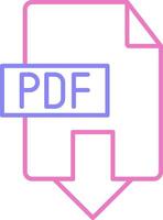 descargar pdf lineal dos color icono vector