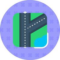 Road Flat Sticker Icon vector