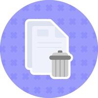 Delete Flat Sticker Icon vector