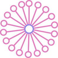 mimosa lineal dos color icono vector