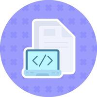 Coding Flat Sticker Icon vector