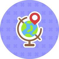 Globe Flat Sticker Icon vector