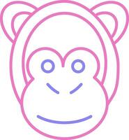 Monkey Linear Two Colour Icon vector