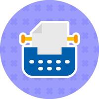 Typewriter Flat Sticker Icon vector