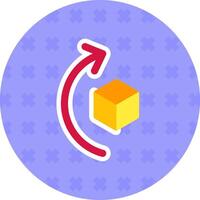 Rotate right Flat Sticker Icon vector