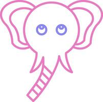 Elephant Linear Two Colour Icon vector