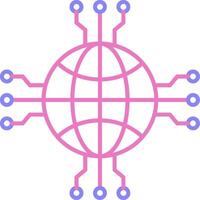 Network Linear Two Colour Icon vector