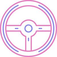 Steering Wheel Linear Two Colour Icon vector