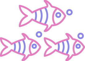 Fish Linear Two Colour Icon vector