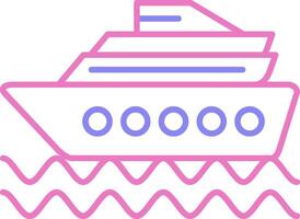 Cruise Ship Linear Two Colour Icon vector