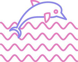 Dolphin Linear Two Colour Icon vector