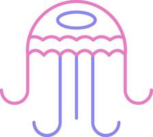 Jellyfish Linear Two Colour Icon vector
