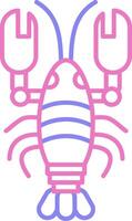 Lobster Linear Two Colour Icon vector