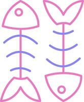 Fishbone Linear Two Colour Icon vector