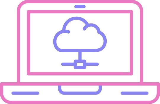 Computing Linear Two Colour Icon vector