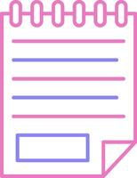 Note Linear Two Colour Icon vector