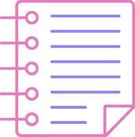 Notes Linear Two Colour Icon vector