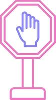 Stop Linear Two Colour Icon vector