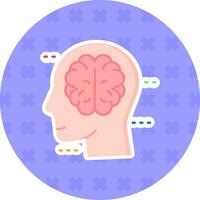 Brain Flat Sticker Icon vector