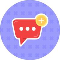 New message Flat Sticker Icon vector