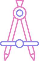 Compass Linear Two Colour Icon vector