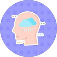 Depression Flat Sticker Icon vector