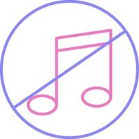 No Music Linear Two Colour Icon vector