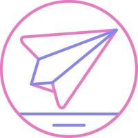 Paper Plane Linear Two Colour Icon vector